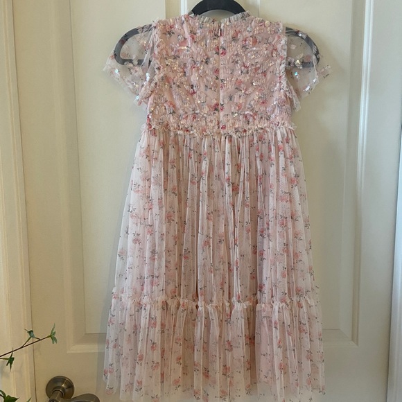 Thread and Needle Floral Sequins Kids Dress Size 10 Girls Pink - Picture 6 of 7